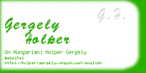 gergely holper business card